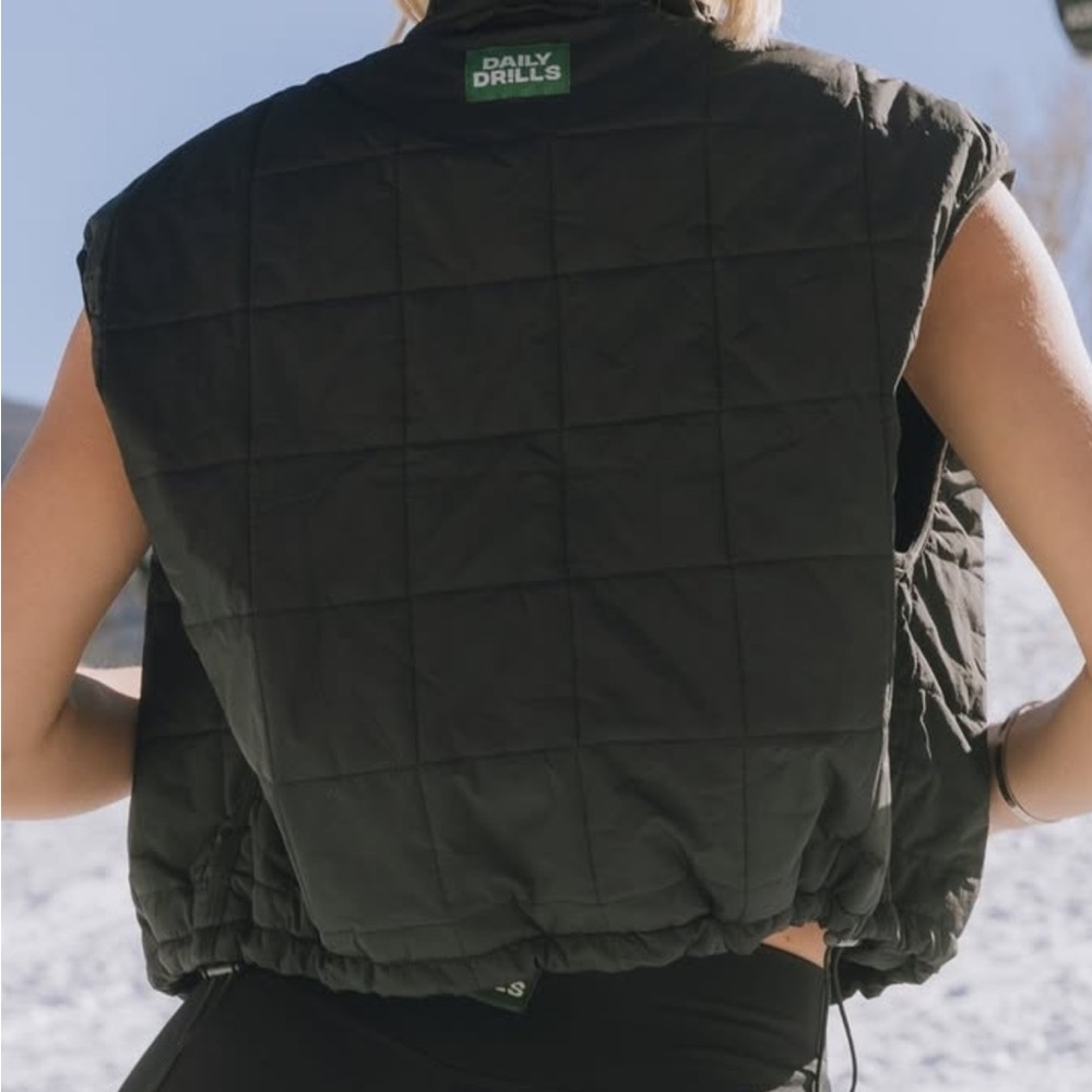 Black Daily Drills Quilted Vest XS/S